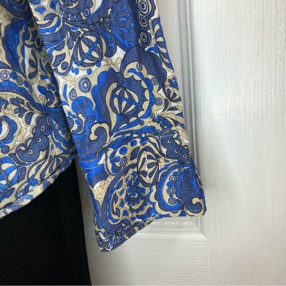 J.crew “The Perfect Shirt” button down shirt, blue floral, medium - Picture 4 of 6